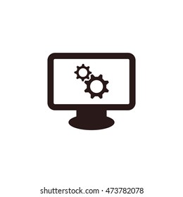 gear Icon, flat design style