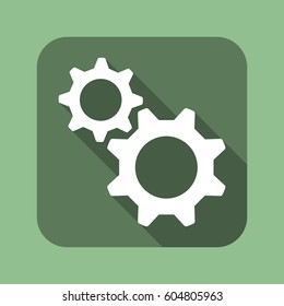 gear Icon, flat design style