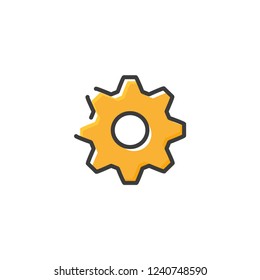 Gear icon in a flat design. Vector illustration