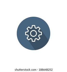 Gear icon. Flat design. Vector illustration