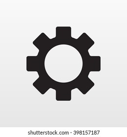 Gear icon. Flat engineering symbol isolated on white background. Trendy internet concept. Modern mechanical sign for web site button, mobile app, ui design. Logo illustration.