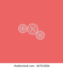 Gear icon. Flat illustration.