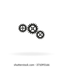Gear icon. Flat illustration.