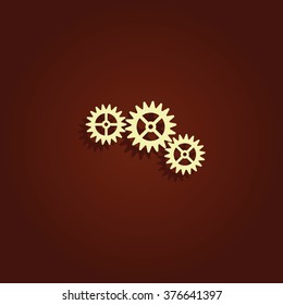Gear icon. Flat illustration.