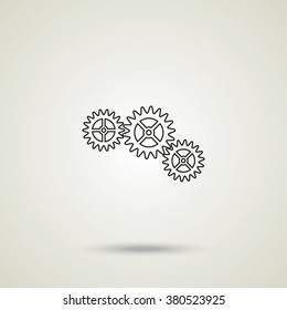 Gear icon. Flat illustration.