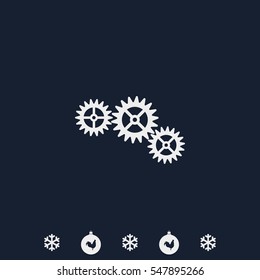 Gear icon. Flat illustration.