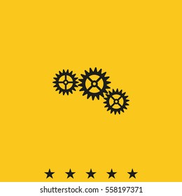 Gear icon. Flat illustration.