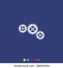 Gear icon. Flat illustration.