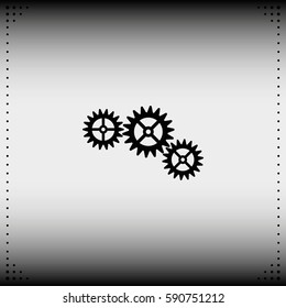 Gear icon. Flat illustration.
