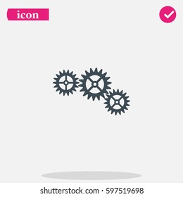 Gear icon. Flat illustration.