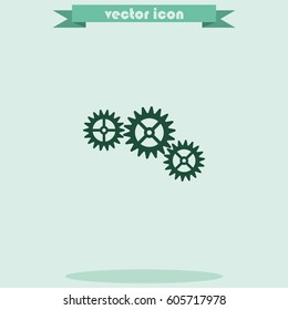Gear icon. Flat illustration.