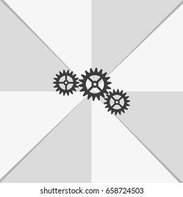 Gear icon. Flat illustration.