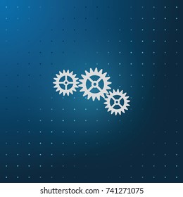 Gear icon. Flat illustration.