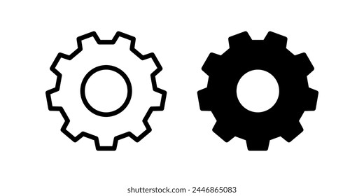 Icono de engranaje. ilustración plana de icono de Vector de rebobinado para Web