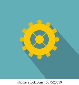 Gear icon. Flat illustration of gear vector icon for web