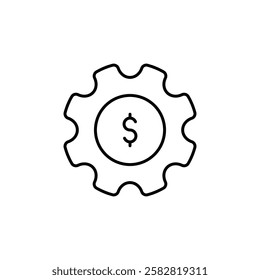 Gear icon Flat isolated outline sign