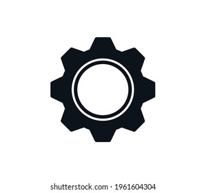 Gear icon flat style logo template