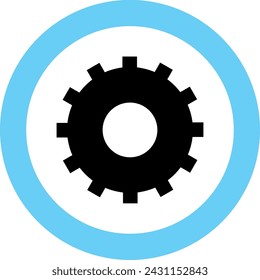 Gear Icon in Flat Style. Vector Illustration.