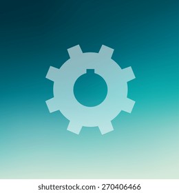 Gear icon in flat style for web and mobile, modern minimalistic flat design. Vector white icon on gradient mesh background