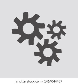 Gear icon in flat style.Vector illustration.