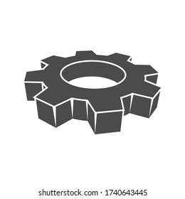 Gear icon in flat style.Vector illustration.	