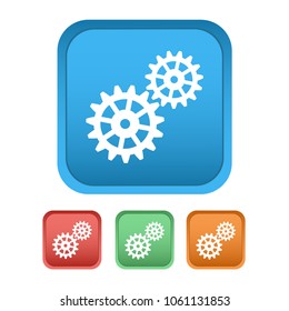 Gear, icon. Flat vector illustration