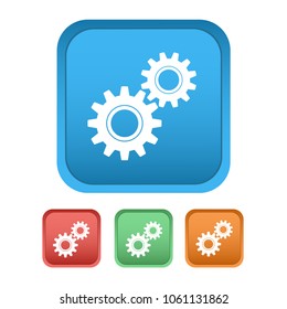 Gear, icon. Flat vector illustration