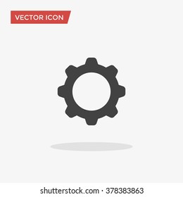 Gear Icon, Flat vector illustration.