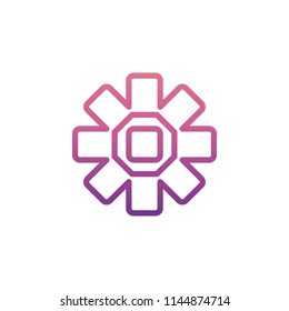 gear icon in gradient style on white background