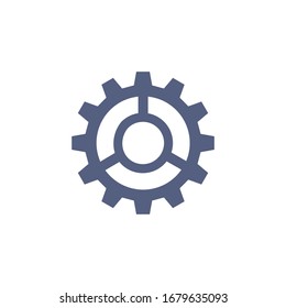 Icono de engranaje para proyectos de diseño gráfico