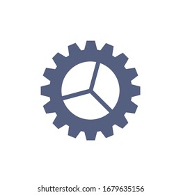 Icono de engranaje para proyectos de diseño gráfico