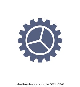 Icono de engranaje para proyectos de diseño gráfico