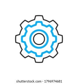 Icono de engranaje para proyectos de diseño gráfico. Icono de color del vector.