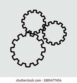 Icono de engranaje para proyectos de diseño gráfico
