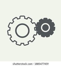 Icono de engranaje para proyectos de diseño gráfico