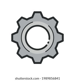 Icono de engranaje de color gris