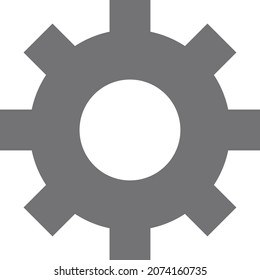 Gear icon in gray color. Simple vector image.