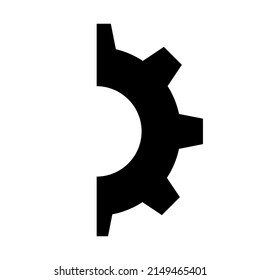 Gear icon. Gear half. Symbol for website design, logo, app, UI. Vector illustration, EPS10
