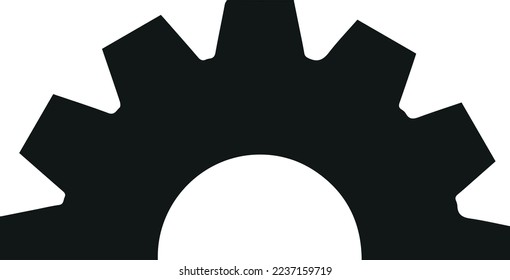 Gear icon. Gear half. Symbol for website design, logo, app, UI. Vector illustration, EPS10