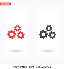 Gear icon. gear half. Vector graphics display work style. clipped gear vector graphics. for your site 10 eps