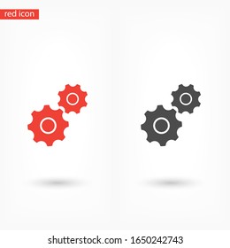 Icono del engranaje. medio del engranaje. Estilo de trabajo de visualización de gráficos vectoriales. gráficos vectoriales de engranajes recortados. para su sitio 10 pasos