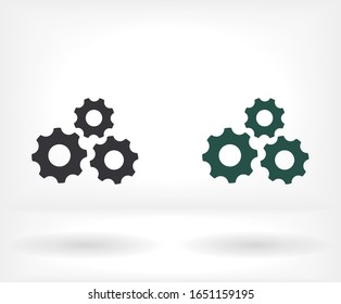 Icono del engranaje. medio del engranaje. Estilo de trabajo de visualización de gráficos vectoriales. gráficos vectoriales de engranajes recortados. para su sitio 10 pasos