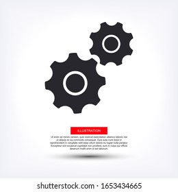 Gear icon. gear half. Vector graphics display work style. clipped gear vector graphics. for your site 10 eps