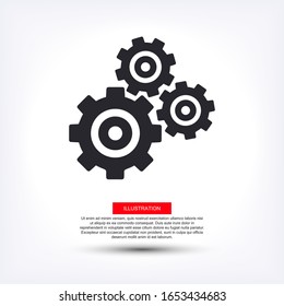 Gear icon. gear half. Vector graphics display work style. clipped gear vector graphics. for your site 10 eps