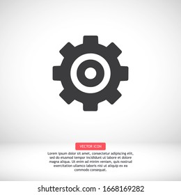 Gear icon. gear half. Vector graphics display work style. clipped gear vector graphics. for your site 10 eps