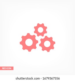 Icono del engranaje. medio del engranaje. Estilo de trabajo de visualización de gráficos vectoriales. gráficos vectoriales de engranajes recortados. para su sitio 10 pasos