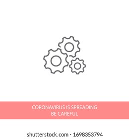 Gear icon. gear half. Vector graphics display work style. clipped gear vector graphics. for your site 10 eps
