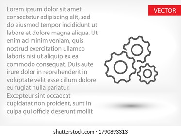 Gear icon. gear half. Vector graphics display work style. clipped gear vector graphics. for your site 10 eps