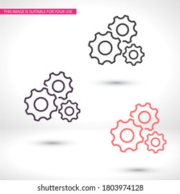 Gear icon. gear half. Vector graphics display work style. clipped gear vector graphics. for your site 10 eps