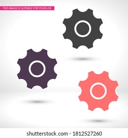 Gear icon. gear half. Vector graphics display work style. clipped gear vector graphics. for your site 10 eps